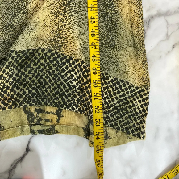 Daya Maxi Dress Womens Size Medium Gold Green Neon Snakeskin Print Half Sleeve - Picture 12 of 12